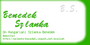 benedek szlanka business card